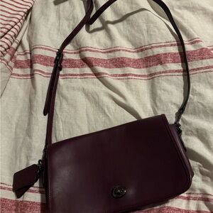 Coach Burgundy Leather Shoulder Bag